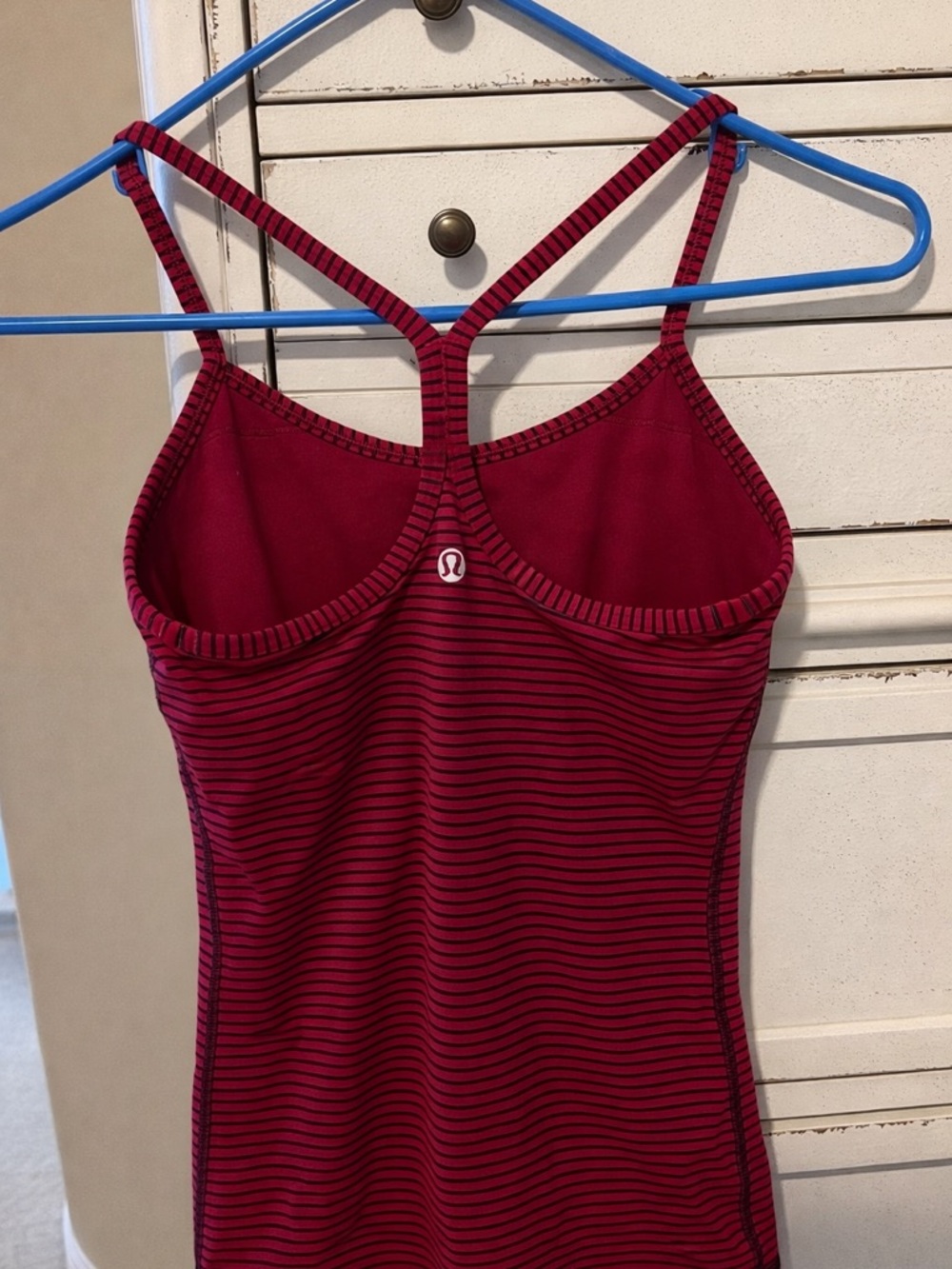lululemon athletica Burgundy and Black Striped Tank Top (Small/4-6)